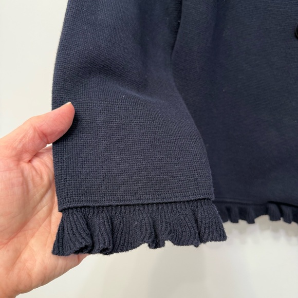 J. Crew Navy Blue Knit Cotton Sweater Cardiagn Blazer Jacket Women’s Size M - Picture 7 of 8
